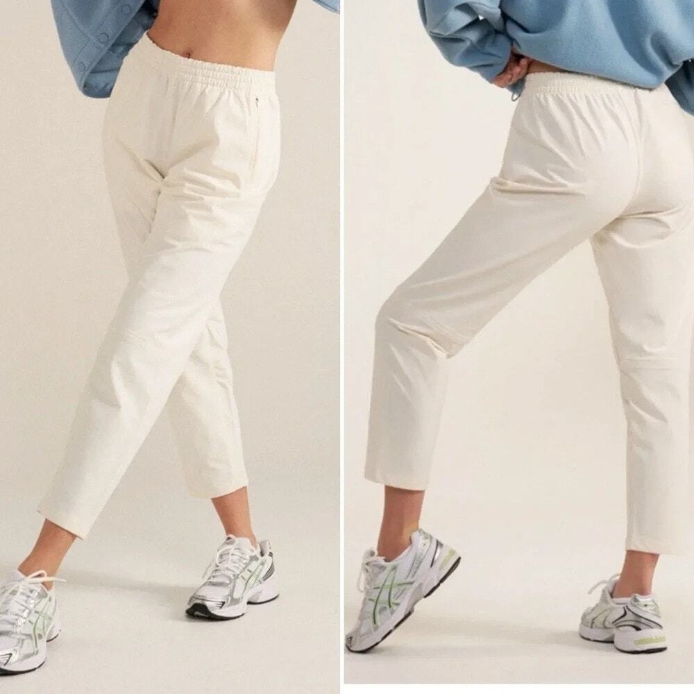 Outdoor Voices Bone Cream RecTrek 26" Relaxed Fit Active Athleisure Pants S